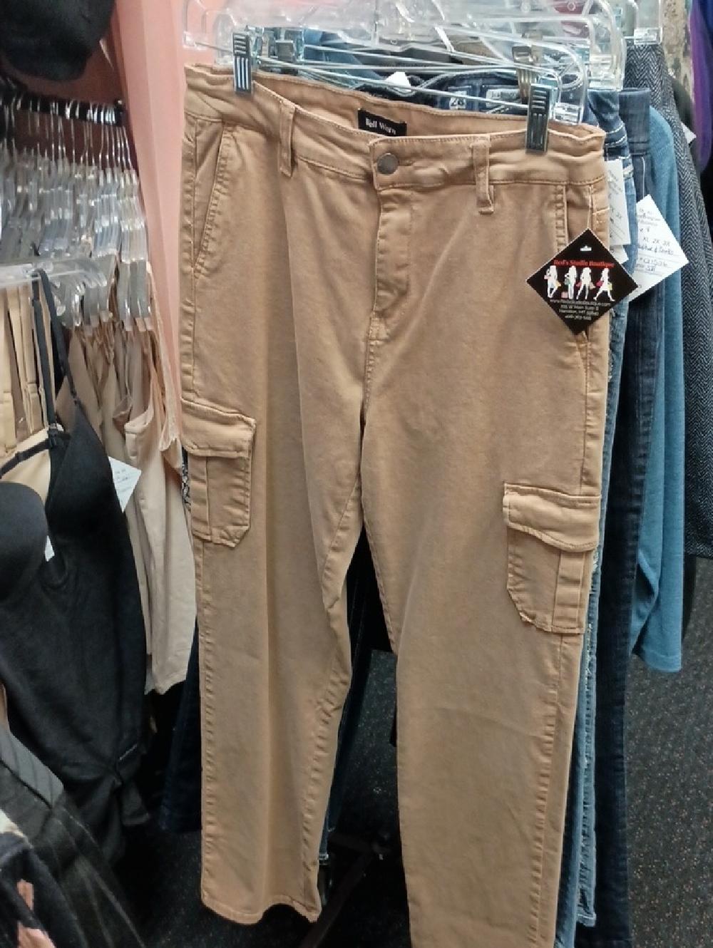 Well Worn brand Tan Cargo Pants with Side Pockets